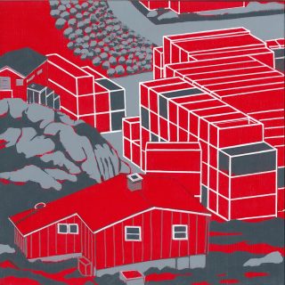 rouge banquise - groenland - peintures de Nathalie Kopp