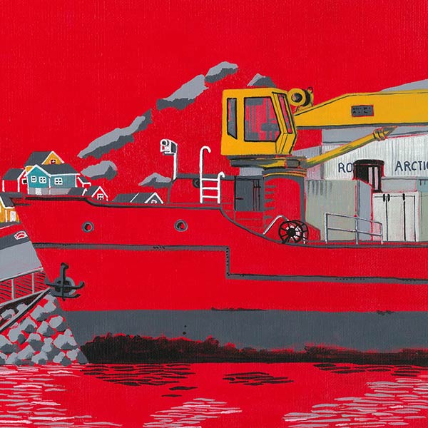 rouge banquise - groenland - peintures de Nathalie Kopp