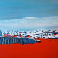 rouge banquise - groenland - peintures de Nathalie Kopp