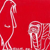 rouge banquise - groenland - peintures de Nathalie Kopp